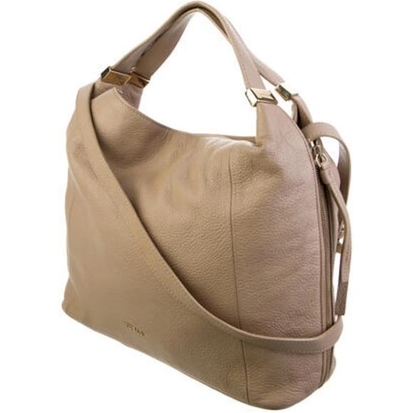 Furla Pebbled Leather Hobo Beige - Picture 2 of 4
